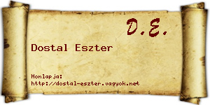 Dostal Eszter névjegykártya